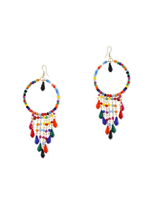 multi colored gold bali earrings - 13744883 - Very Small Image - 1