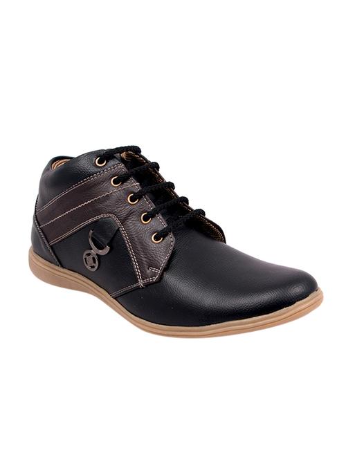 black leatherette lace up boot - 13745884 - Very Small Image - 1