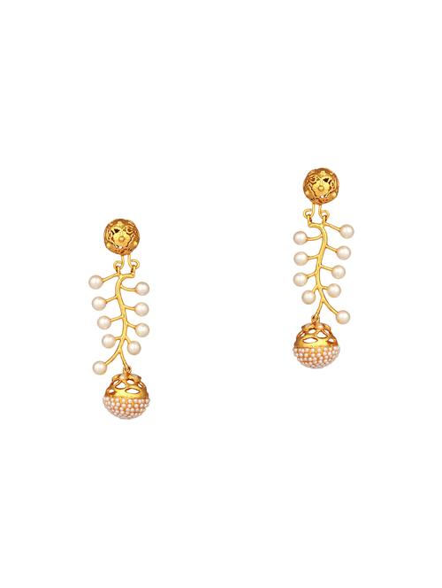 gold copper drop earrings - 13746010 - Very Small Image - 1