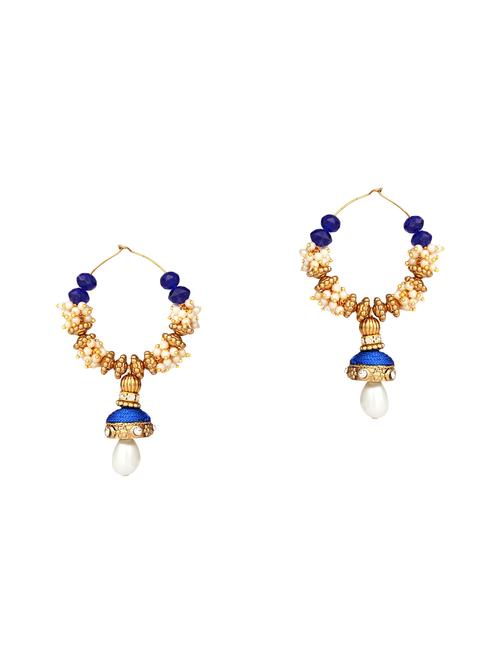 blue copper hoop earrings - 13746023 - Very Small Image - 1