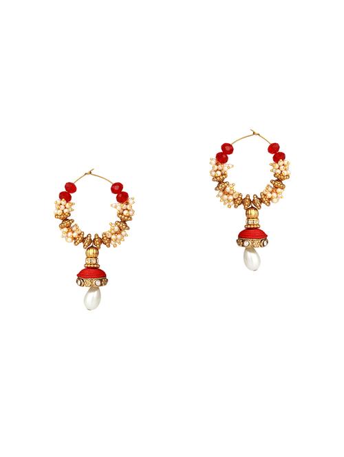 red copper hoop earrings - 13746029 - Very Small Image - 1