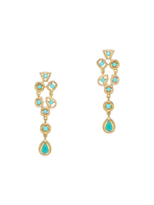 blue metal drop earrings - 13746641 - Very Small Image - 1