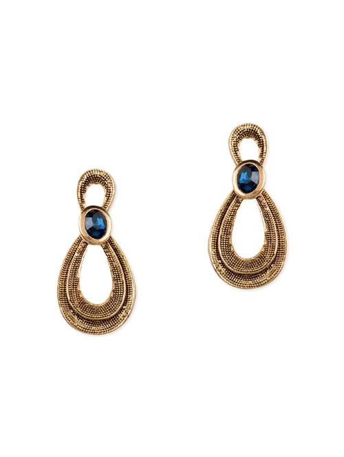gold tone oxidized earrings - 13746669 - Very Small Image - 1