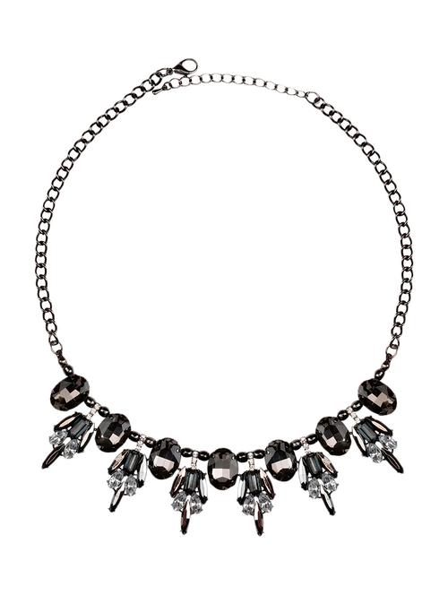 black silver tone short necklace - 13746696 - Very Small Image - 1