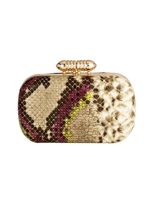 multi coloured leatherette box clutch - 13746735 - Very Small Image - 1