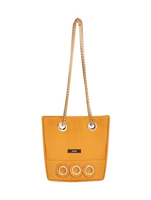 yellow leatherette regular sling bag - 13746751 - Very Small Image - 1