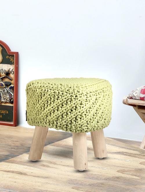 romee hand knitted green pouf - 13746818 - Very Small Image - 1