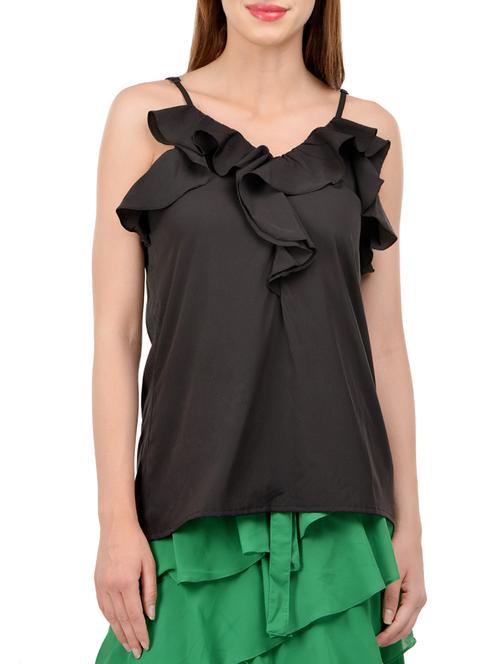 women's ruffle shoulder strap top - 13749671 - Very Small Image - 1