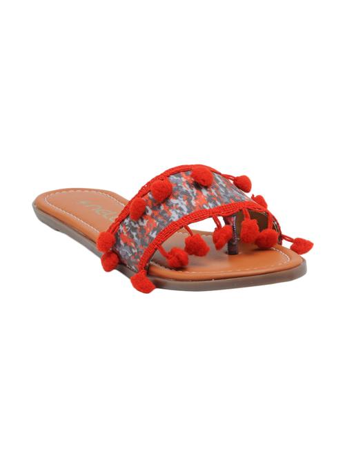 red faux leather slip on sandals - 13756204 - Very Small Image - 1