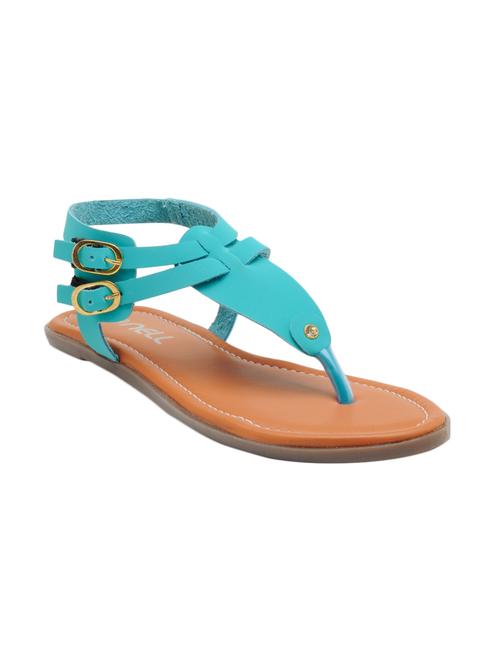 teal faux leather ankle strap sandals - 13756211 - Very Small Image - 1