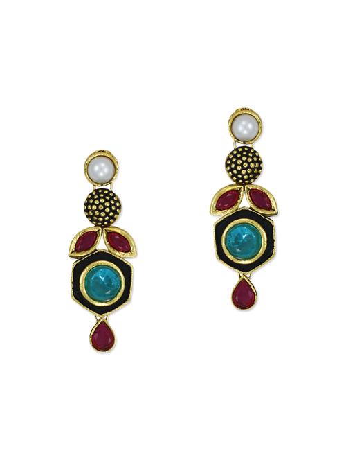 gold zinc drop earrings - 13757677 - Very Small Image - 1