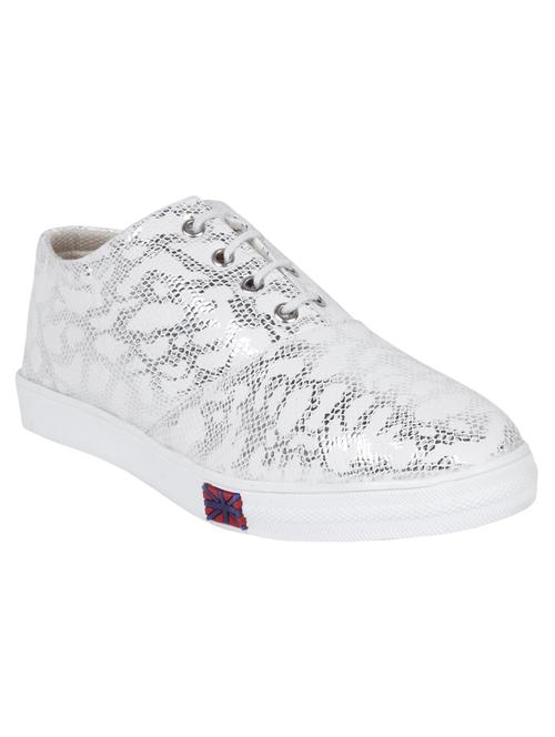 white pu laceup sneakers - 13757829 - Very Small Image - 1