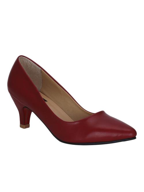 maroon leatherette slip on pumps - 13763866 - Very Small Image - 1
