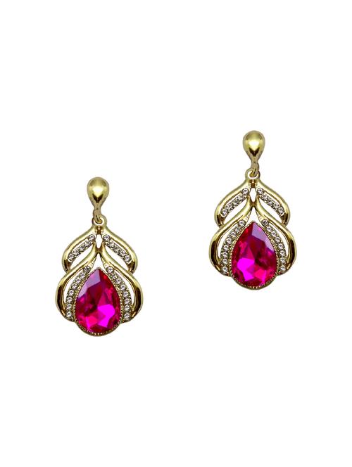 pink metal drop earrings - 13768067 - Very Small Image - 1