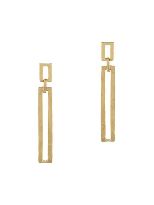 gold metal drop earrings - 13769406 - Very Small Image - 1