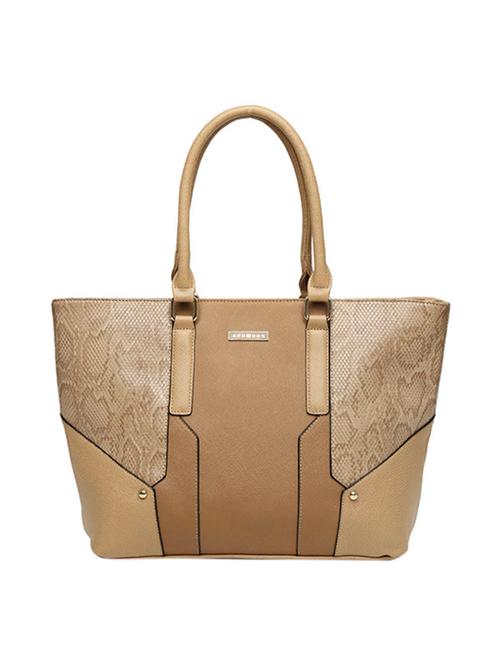 brown leatherette regular handbag - 13770015 - Very Small Image - 1