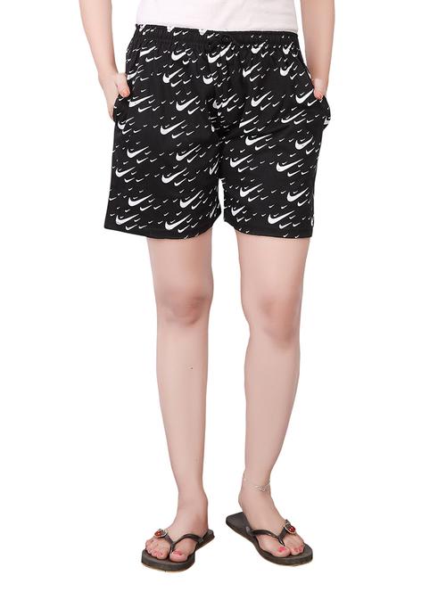 black printed cotton shorts - 13773653 - Very Small Image - 1