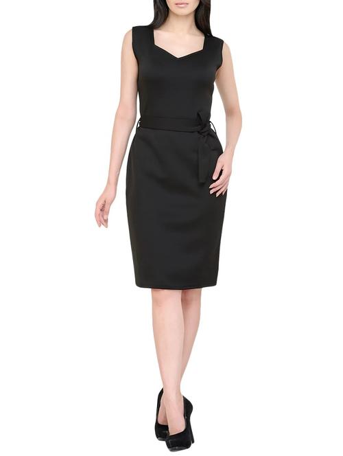 black jersey belted dress - 13774708 - Very Small Image - 1