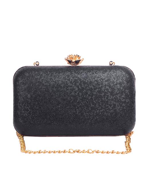 black leatherette box clutch - 13775818 - Very Small Image - 1