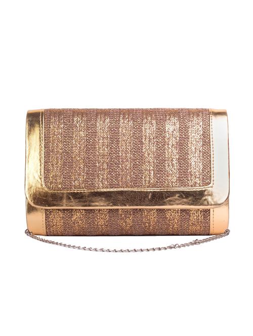 gold leatherette regular clutch - 13775821 - Very Small Image - 1
