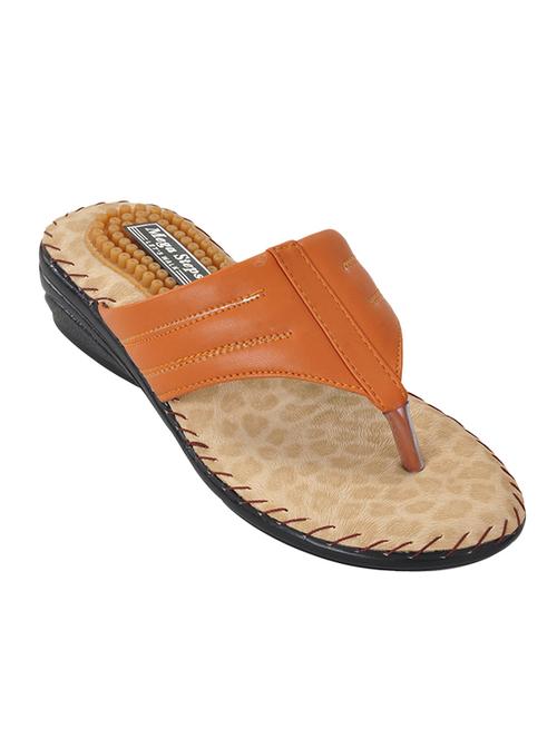 tan toe separator slippers - 13776130 - Very Small Image - 1