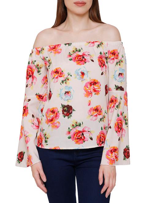 cream crepe regular top - 13777659 - Very Small Image - 1