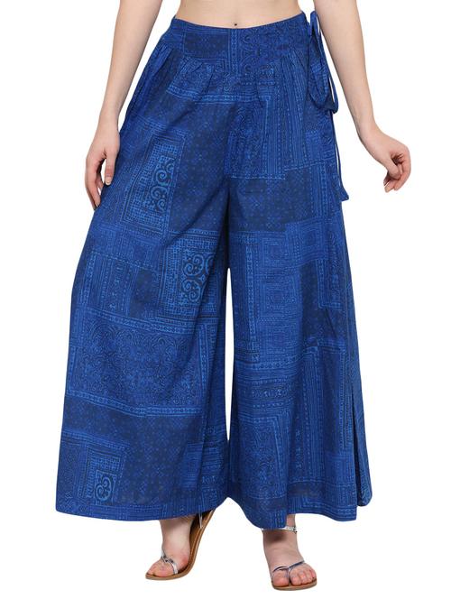 blue cotton palazzos - 13778144 - Very Small Image - 1