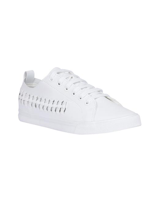 white canvas laceup sneakers - 13787728 - Very Small Image - 1