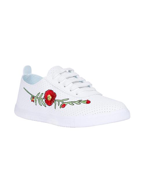 white canvas laceup sneakers - 13787753 - Very Small Image - 1