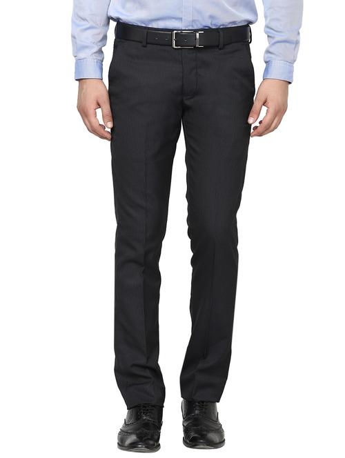 black polyester chinos casual trousers - 13788001 - Very Small Image - 1