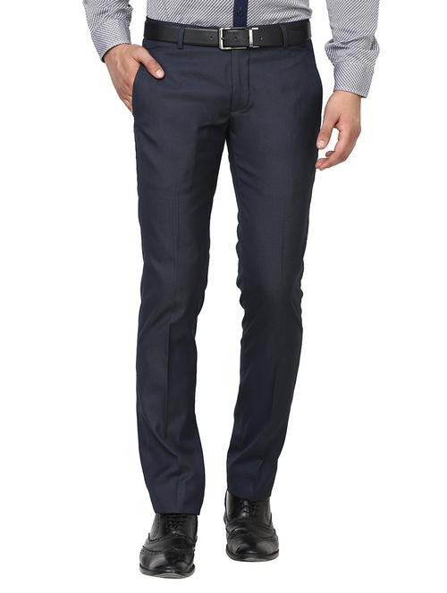 blue polyester chinos casual trousers - 13788012 - Very Small Image - 1