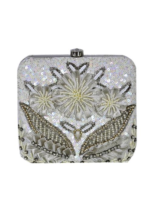 silver polyester box clutch - 13793859 - Very Small Image - 1