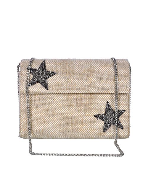 beige jute fold over clutch - 13793860 - Very Small Image - 1