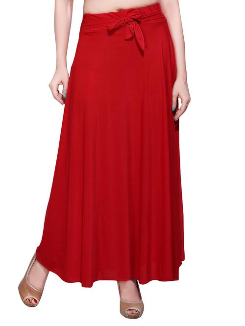 red crepe maxi skirt - 13801657 - Very Small Image - 1