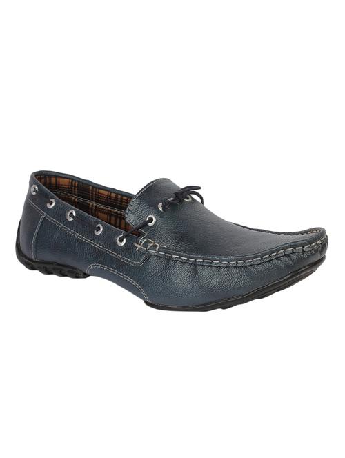 blue leatherette slip on moccasin - 13806601 - Very Small Image - 1