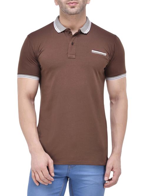 brown cotton pocket t-shirt - 13808673 - Very Small Image - 1
