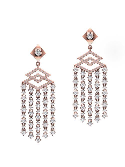 brown silver chandellier earrings - 13811688 - Very Small Image - 1