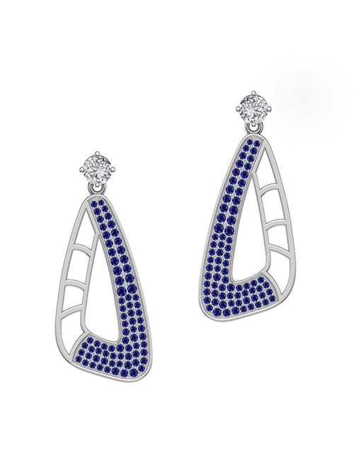 blue silver drop earrings - 13811689 - Very Small Image - 1
