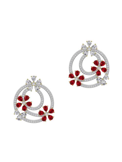 red silver drop earrings - 13811699 - Very Small Image - 1