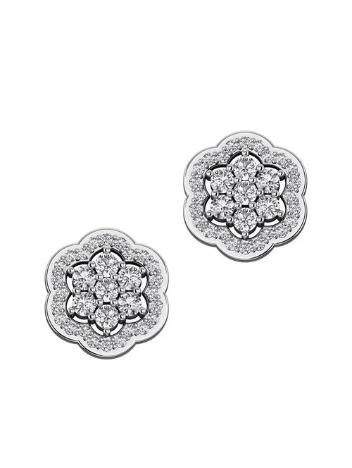 white silver studs earrings - 13811700 - Very Small Image - 1