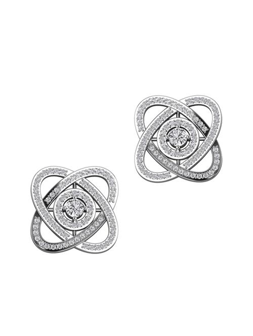 white silver studs earrings - 13811701 - Very Small Image - 1
