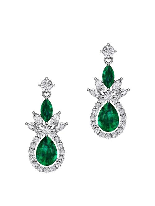 green silver drop earrings - 13811703 - Very Small Image - 1
