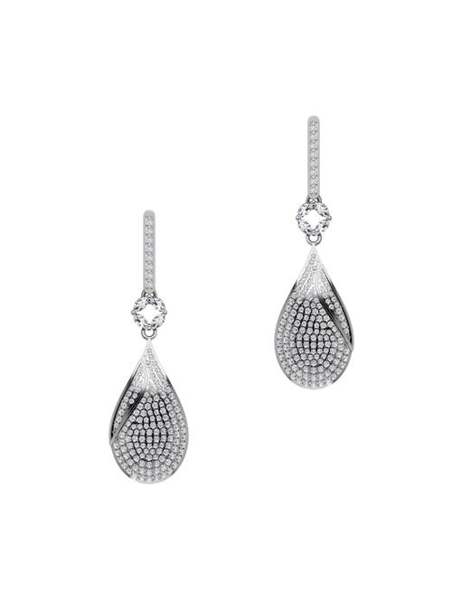 white silver drop earrings - 13811704 - Very Small Image - 1