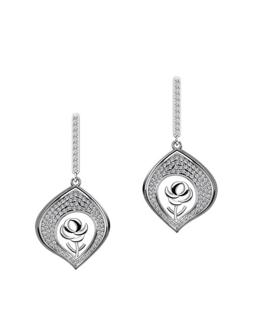 white silver drop earrings - 13811706 - Very Small Image - 1