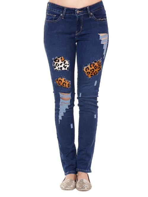blue distressed denim jean - 13811800 - Very Small Image - 1