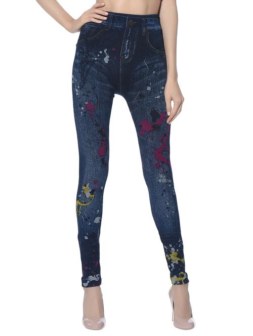 dark blue cotton jeggings - 13816214 - Very Small Image - 1