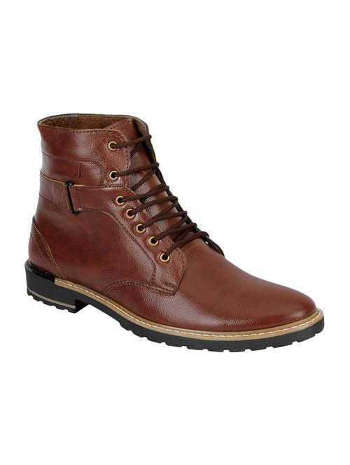brown leatherette high ankle boot - 13816767 - Very Small Image - 1