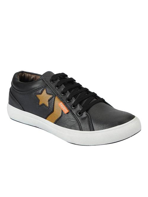 black leatherette lace up sneaker - 13817434 - Very Small Image - 1