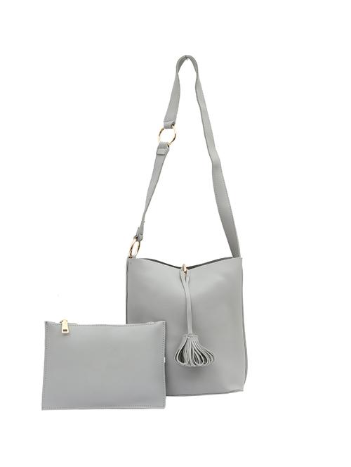 grey leatherette regular sling bag - 13818338 - Very Small Image - 1