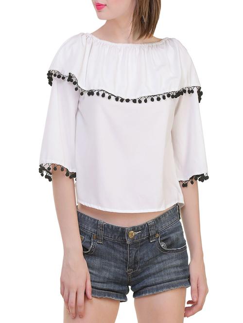 white georgette top - 13821757 - Very Small Image - 1